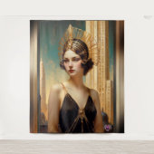 A Vision Of アールデコエレガンスAI Art by Xzendor7 タペストリー (正面)