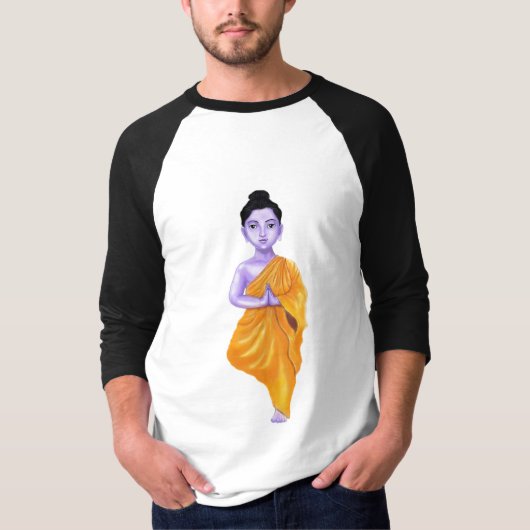 A VRUKSHASANA (木)のヨガの姿勢の若い仏 Tシャツ (正面)