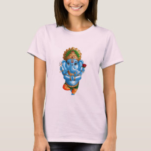 A VRUKSHASANA (木)のヨガの姿勢の若いGANESHA Tシャツ