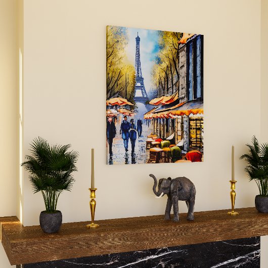 A Walk In Paris Stretch Canvas Waterカラープリント キャンバスプリント