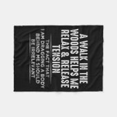 A Walk In The Woods Helps Me Relax And Release Ten フリースブランケット (正面(横))