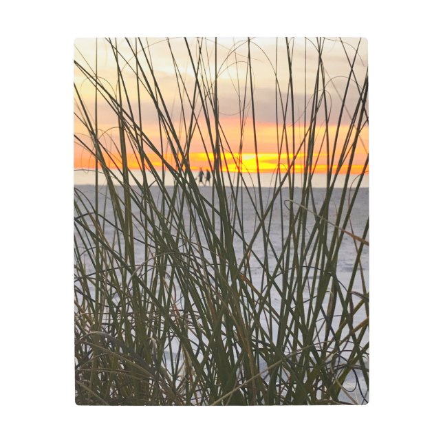 A Walk on theビーチ メタルプリント (正面)