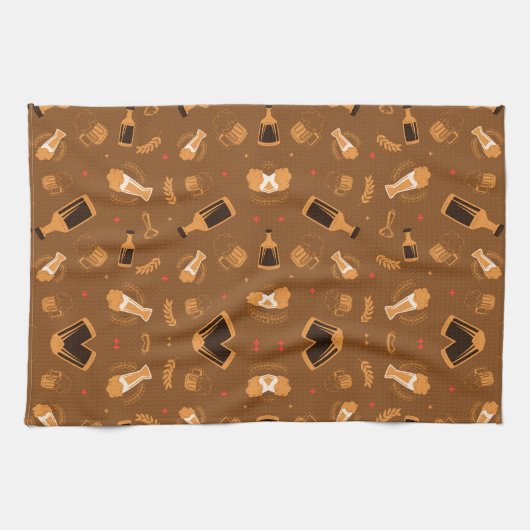 A warm brown blanket with a repeated pattern キッチンタオル (横)