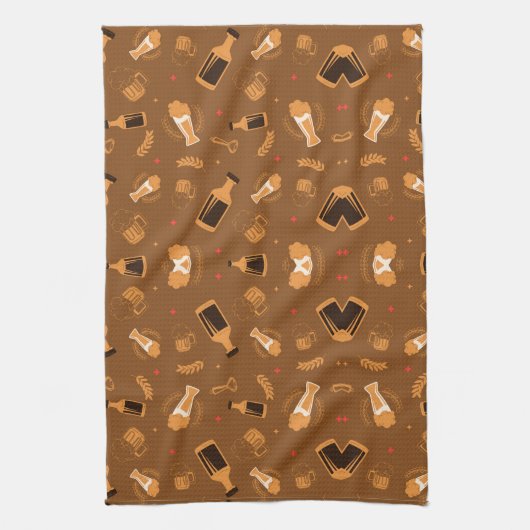 A warm brown blanket with a repeated pattern キッチンタオル (縦)