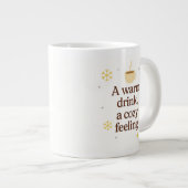 A Warm Drink, A Cozy Feeling | Winter Mug ジャンボコーヒーマグカップ (正面右)