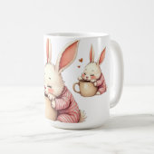 A Warm Hug in a Cup Morning Snuggles Bunny’s Cozy  コーヒーマグカップ (正面右)