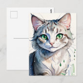 A Watercolor Cat Portrait ポストカード (正面/裏面)