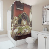 A Waterloo – 犬遊のトランプのポーカー- Cassius Coolidge シャワーカーテン (インサイチュ)