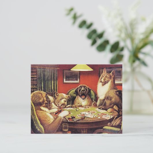 A Waterloo, Dogs Playing Poker, ポストカード (スタンド正面)