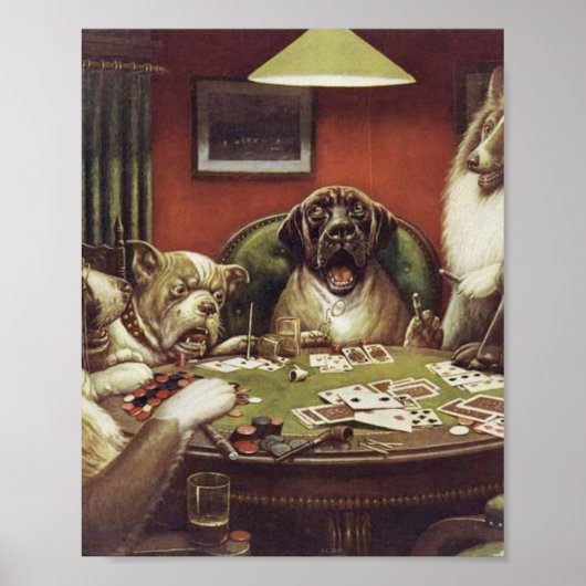 A Waterloo - Dogs Playing Poker - Cassius Coolidge ポスター (正面)