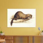 A Weasel, 1832 (w/c、ペン、インク、グーアッシュとガムの上 キャンバスプリント (インサイチュ (リビング))