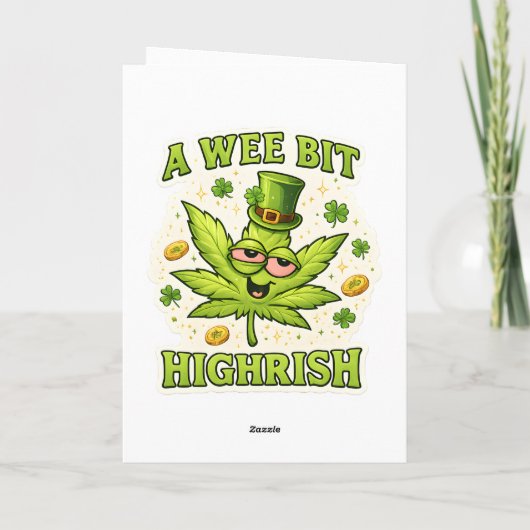 A Wee Bit Highrish Funny Irish Leaf Vibes カード (裏面)