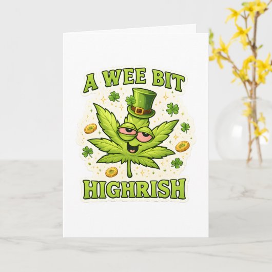 A Wee Bit Highrish Funny Irish Leaf Vibes カード (黄色い花)