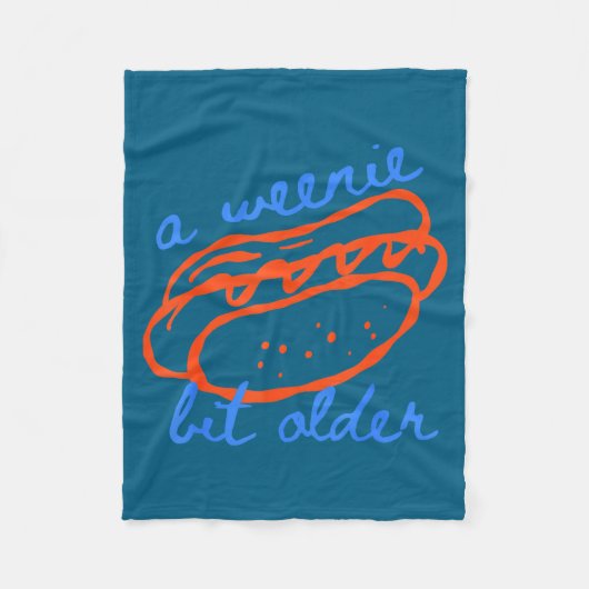 A Weenie Bit Older Funny Hotdog Pun Birthday Desig フリースブランケット (正面)
