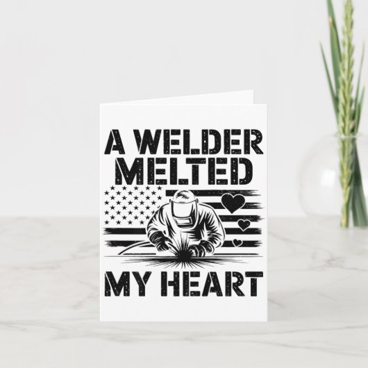 A Welder Melted My Heart Valentine Day On Ck Wel カード (正面)
