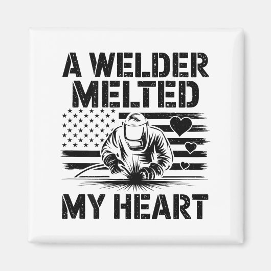 A Welder Melted My Heart Valentine Day On Ck Wel  マグネット (正面)