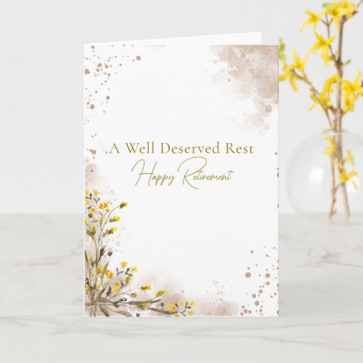 A Well Deserved Rest Elegant Retirement gift カード (黄色い花)