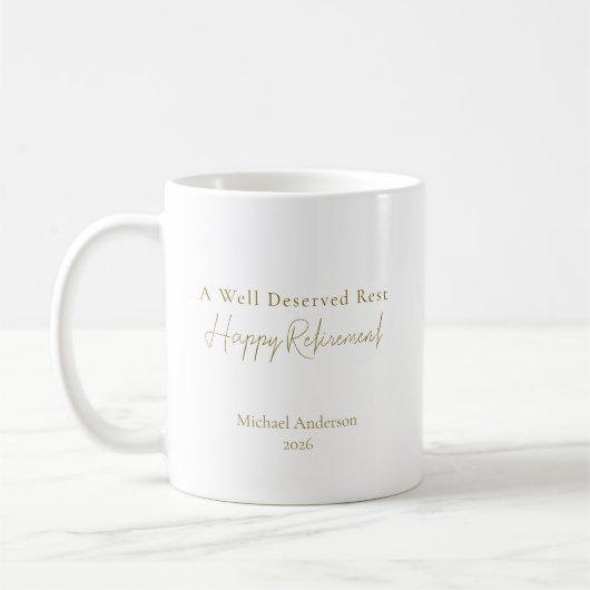 A Well Deserved Rest Personalized Retirement Gift コーヒーマグカップ (左)