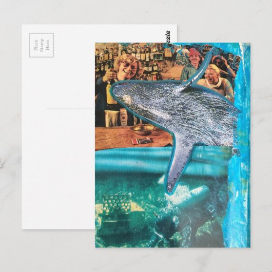 A Whale of a Time A Surreal Collage ポストカード (正面/裏面)