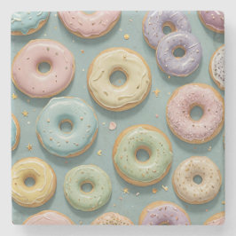 A Whimsical Pastel Donut Dream ストーンコースター