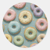 A Whimsical Pastel Donut Dream ラウンドシール (正面)