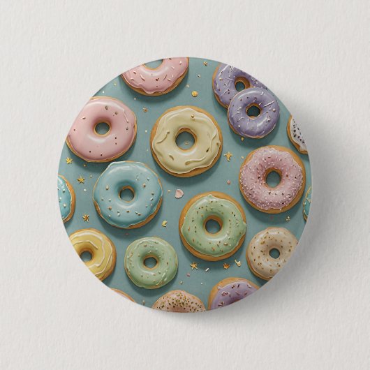 A Whimsical Pastel Donut Dream 缶バッジ (正面)
