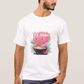 A whimsical scene of a cute axolotl eating Ramen Tシャツ (正面)
