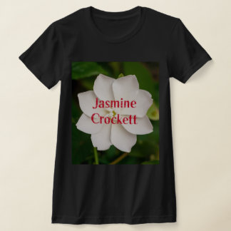 A white blooming jasmine flower with Jasmine Crock Tシャツ