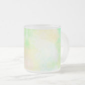 A white ceramic mug with a pastel watercolor  フロストグラスマグカップ (正面右)