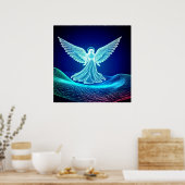 A White Glowing Angel Resting in His Hand Poster ポスター (キッチン)