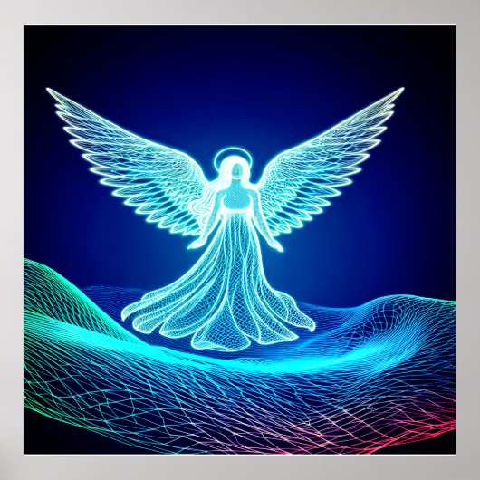 A White Glowing Angel Resting in His Hand Poster ポスター (正面)