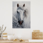 A White Horse Poster Art Print Wall Art ポスター (キッチン)