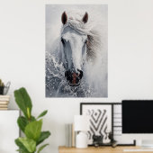 A White Horse Poster Art Print Wall Art ポスター (ホームオフィス)