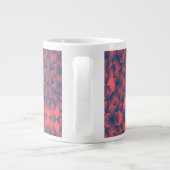 A white mug with a bold red and blue geometric  ジャンボコーヒーマグカップ (裏面)