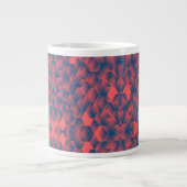 A white mug with a bold red and blue geometric  ジャンボコーヒーマグカップ (正面)