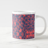 A white mug with a bold red and blue geometric  ジャンボコーヒーマグカップ (右)
