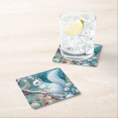 A White Squirrel スクエアペーパーコースター (インサイチュ)