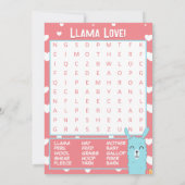 A Whole Llama Love Classroomバレンタインデー 招待状 (裏面)