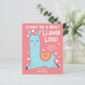 A Whole Llama Love Classroom Valentine's Day Card (スタンド正面)