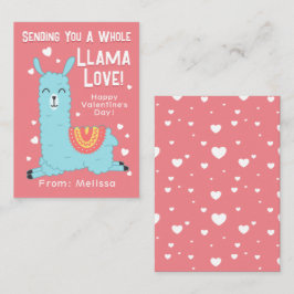 A Whole Llama Love Classroom Valentine's Day Note ノートカード