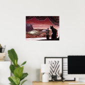 A Whole New World - Sci-Fi - Cat on火星 ポスター (ホームオフィス)