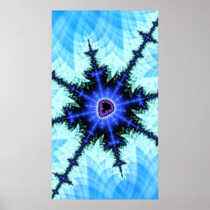 A Wild Burst of Blue Mandelbrot Fractal Abstract ポスター