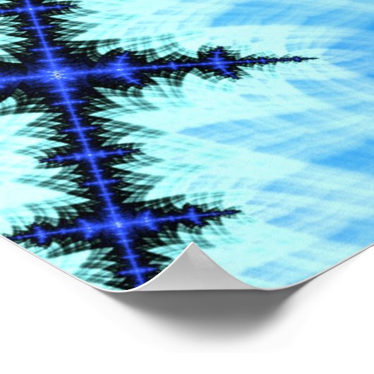 A Wild Burst of Blue Mandelbrot Fractal Abstract ポスター (角)