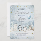 A Wild Winter Wonderland Birthday 招待状 (正面)