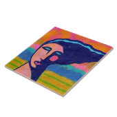 A Windy Day Abstract Digital Portrait of a Woman タイル (側面)