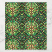 A wine bottle with a green, nature-themed label  ワインラベル (シングルラベル)