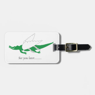 A Winged Green Alligator Luggage Tag ラゲッジタグ