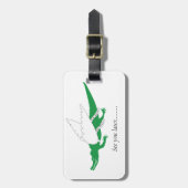 A Winged Green Alligator Luggage Tag ラゲッジタグ (正面縦)
