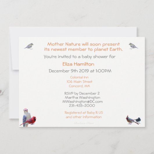 A Winter Baby Shower-Gender Neutral: Invitation 招待状 (裏面)