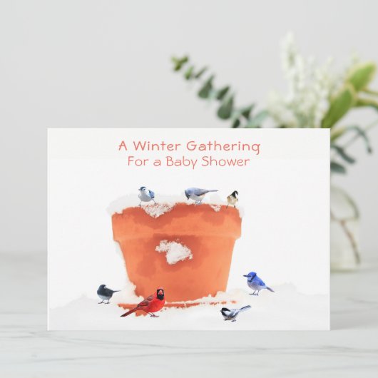 A Winter Baby Shower-Gender Neutral: Invitation 招待状 (スタンド正面)